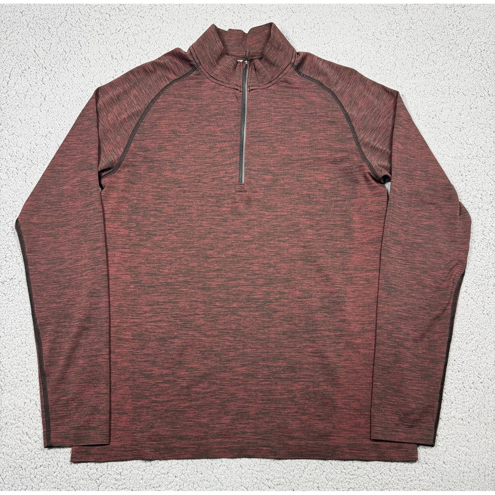 Lululemon Pullover Mens Large Red 1/4 Zip Long Sleeve Athletic Performance Top